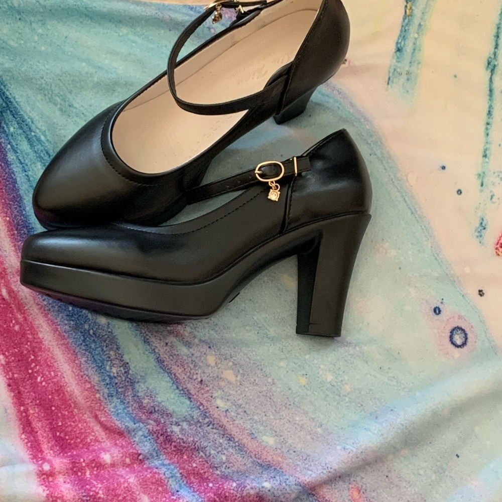 Black Mary Jane’s with bling embellishments!